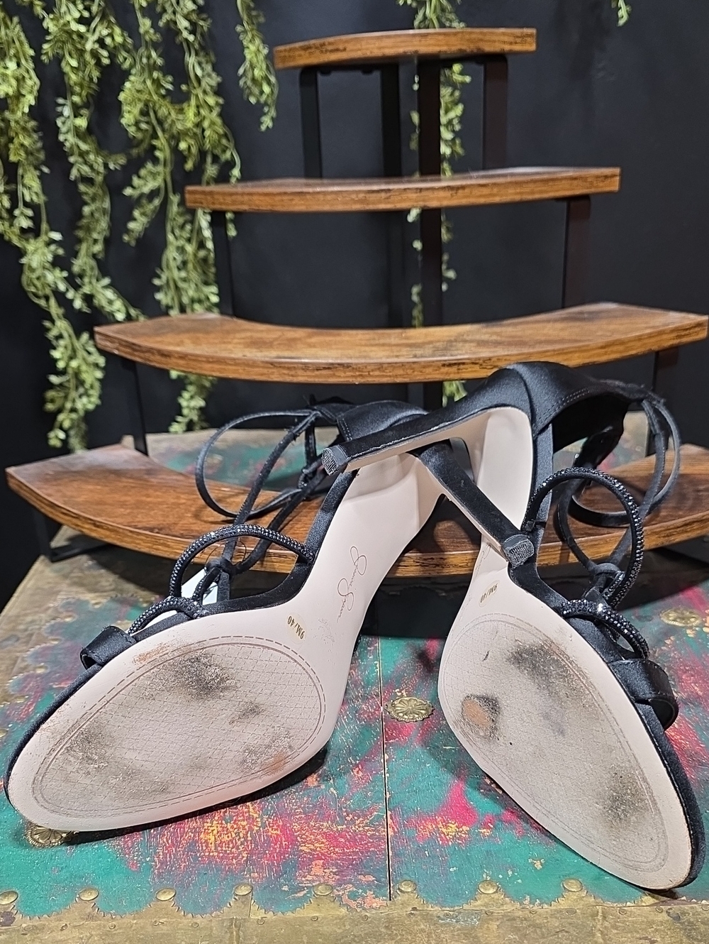 Jessica Simpson Black Strappy Knot-Detail High Heel Sandals - Picture 11 of 11